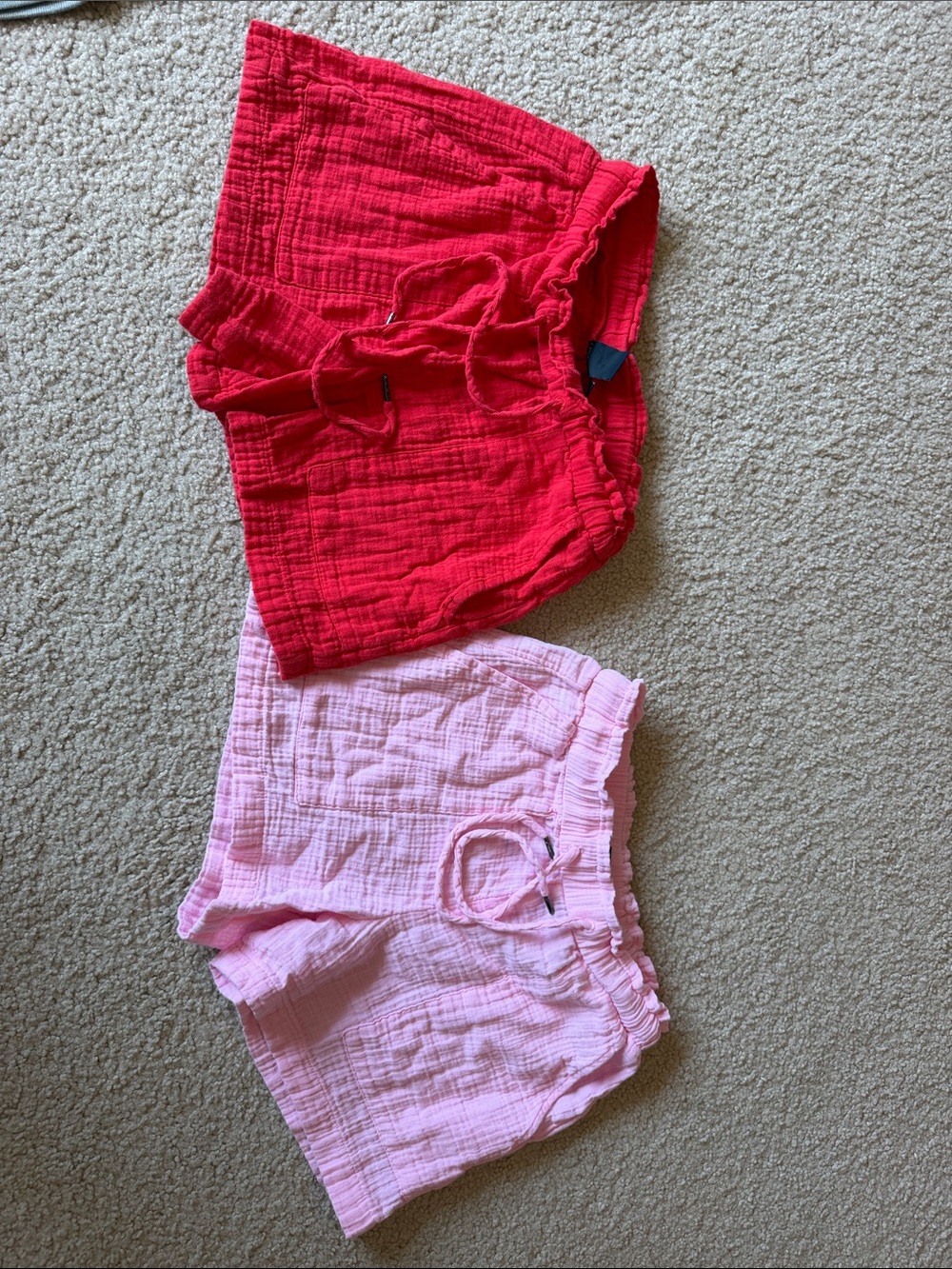 GAP cotton gauze Pull-On Shorts - Red and Pink